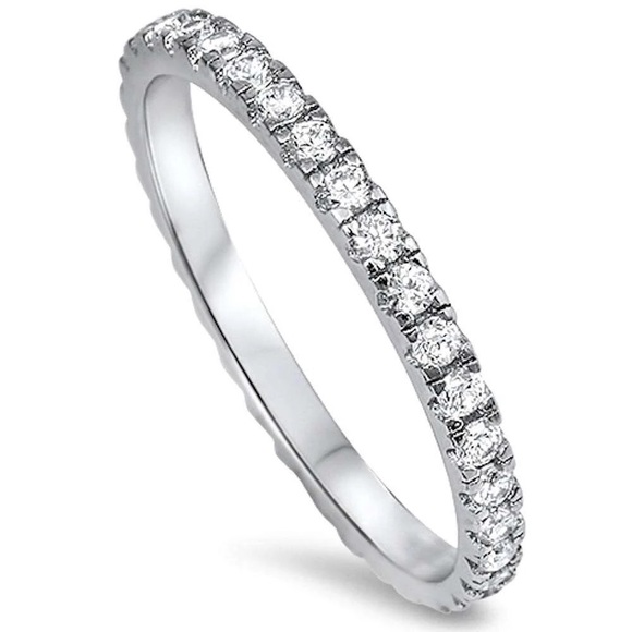 Jewelry - .925 Sterling Silver Round Eternity Band Ring